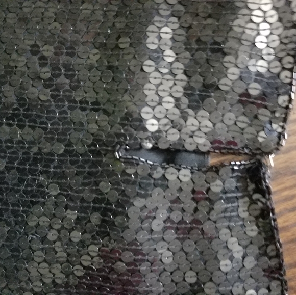 Vtg Black Sequin Disco Top Size Small - Picture 6 of 7